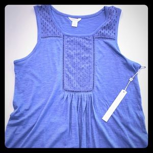 Caslon tank top w fringe bottom